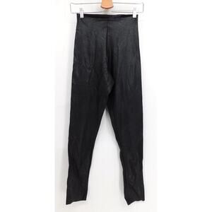 Commando Womens Tummy Control 7/8 Faux Leather Leggings Black Size Medium